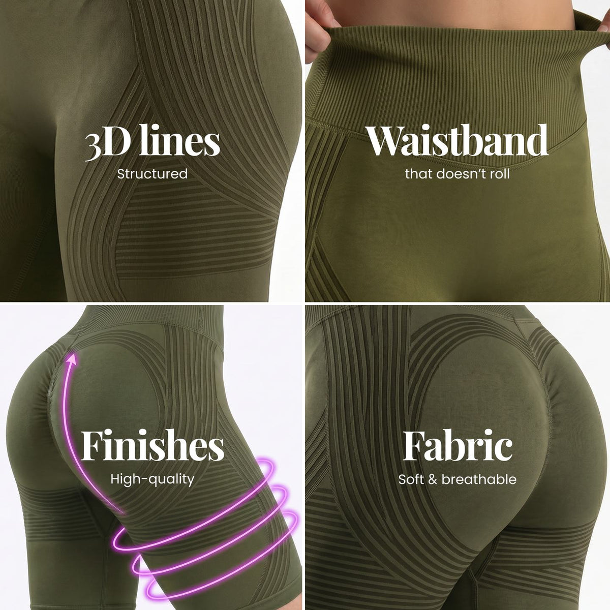 Sculpt 3D Shorts | Olive Green